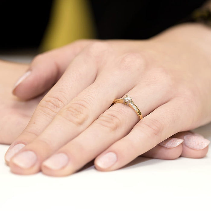 Inel Aur 14K cu Diamante Naturale 0.19 ct