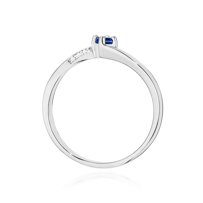 Inel Aur 14K cu Safir 0.15 ct si Diamante Naturale 0.04 ct
