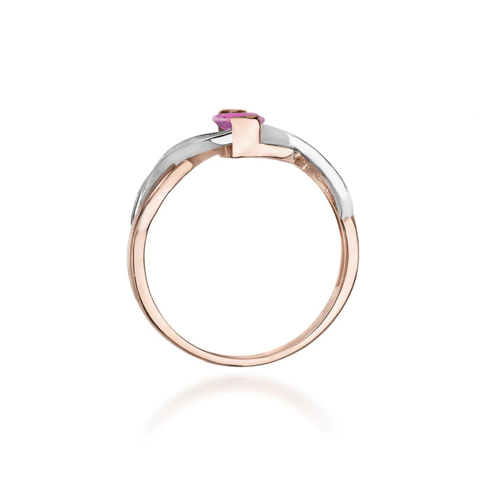 Inel Aur 14K W028 Safir Roz 0.45ct