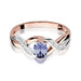 Inel Aur 14K cu Tanzanit 0.40 ct si Diamante Naturale 0.05 ct