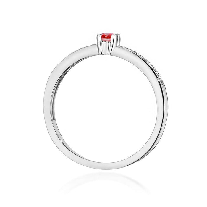 Inel Aur 14K cu Rubin 0.15 ct si Diamante Naturale Naturale 0.05 ct