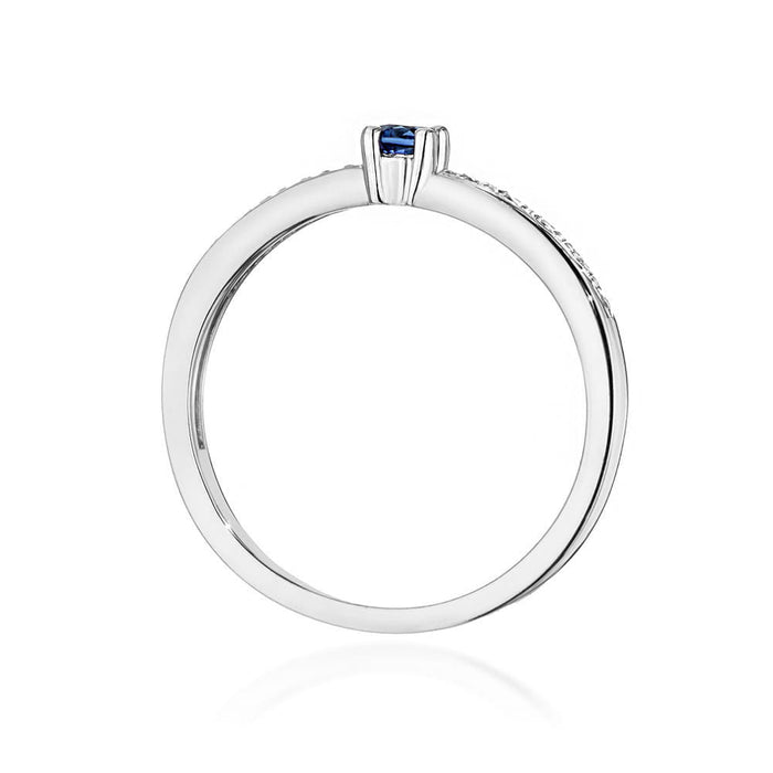 Inel Aur 14K cu Safir 0.15 ct si Diamante Naturale 0.05 ct