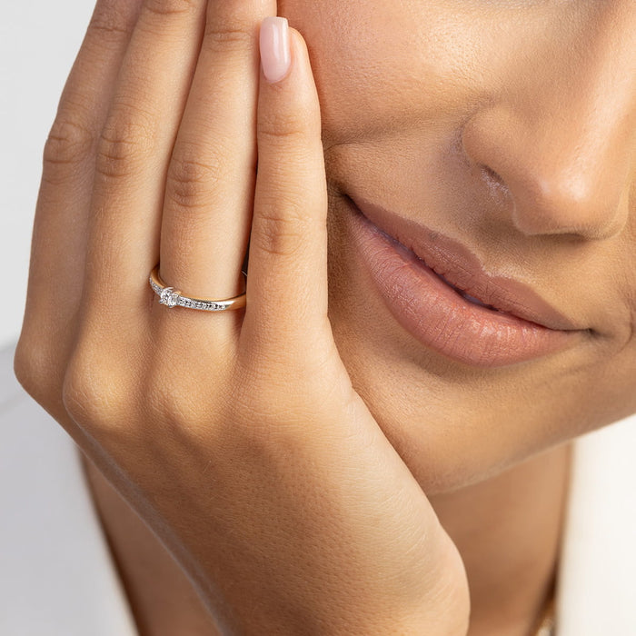 Inel Aur 14K cu Diamante de Laborator 0.13 ct