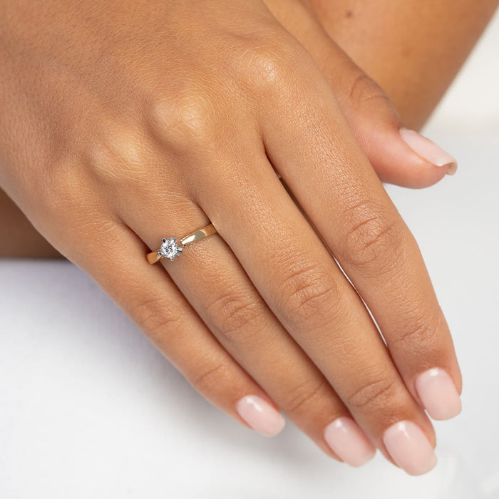 Inel Aur 14K cu Diamant de Laborator 0.20 ct