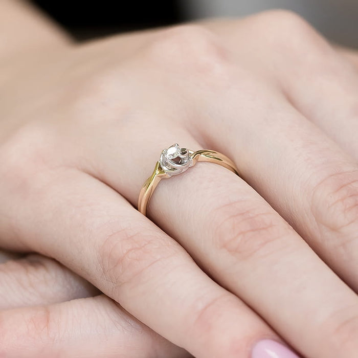 Inel Aur 14K W0329 Diamant Cultivat în Laborator 0.10ct