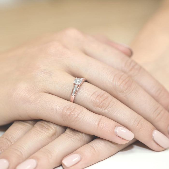 Inel Aur 14K cu Diamant Natural 0.13 ct