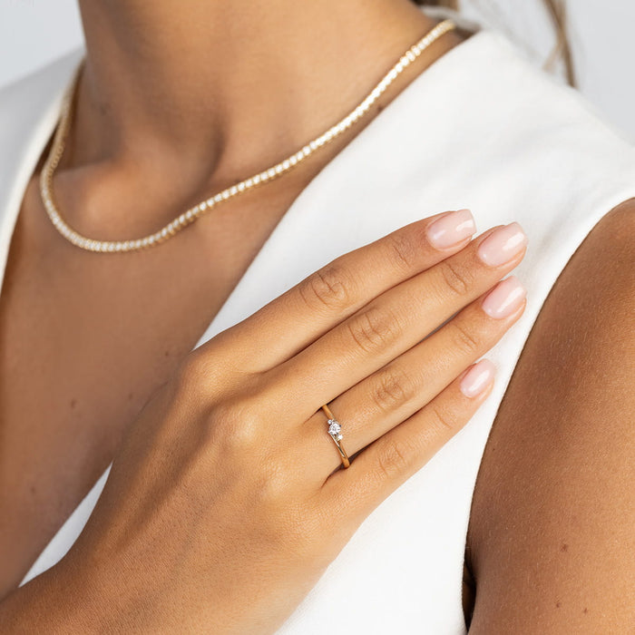 Inel Aur 14K cu Diamante de Laborator 0.12 ct