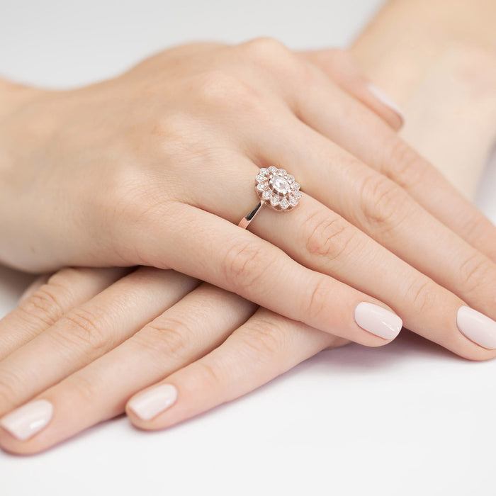 Inel Aur 14K Diamant Cultivat în Laborator 0,40ct Oval Model W0354