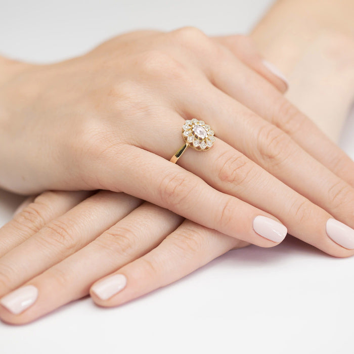 Inel Aur 14K Diamant Cultivat în Laborator 0,40ct Oval Model W0354