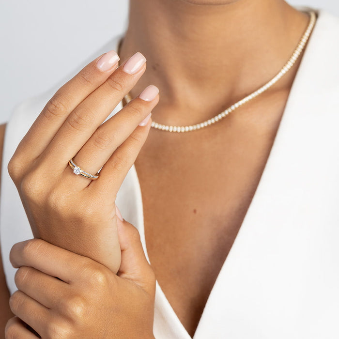 Inel Aur 14K cu Diamante de Laborator 0.40 ct