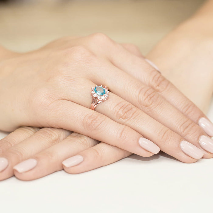 Inel Aur 14K cu Topaz 0.90 ct