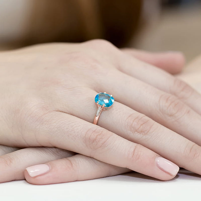 Inel Aur 14K cu Topaz 2.40 ct