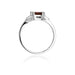 Inel Aur 14K cu Garnet 1.30 ct - Alb