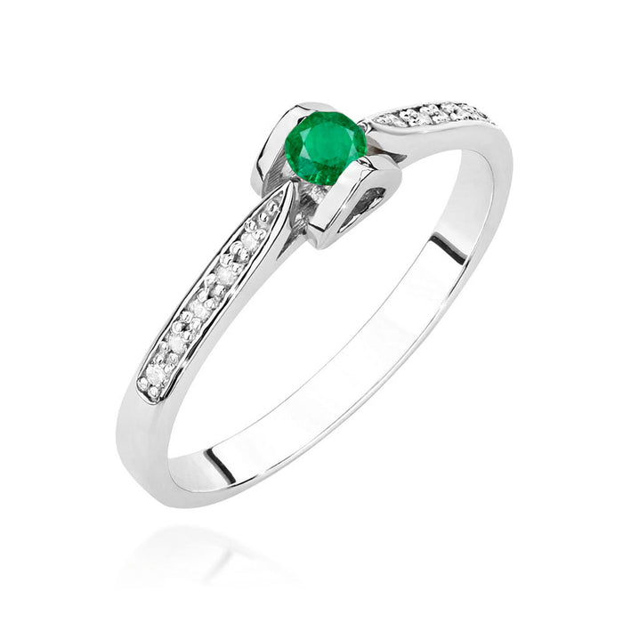 Inel Aur 14K W0435 Smarald 0.15ct