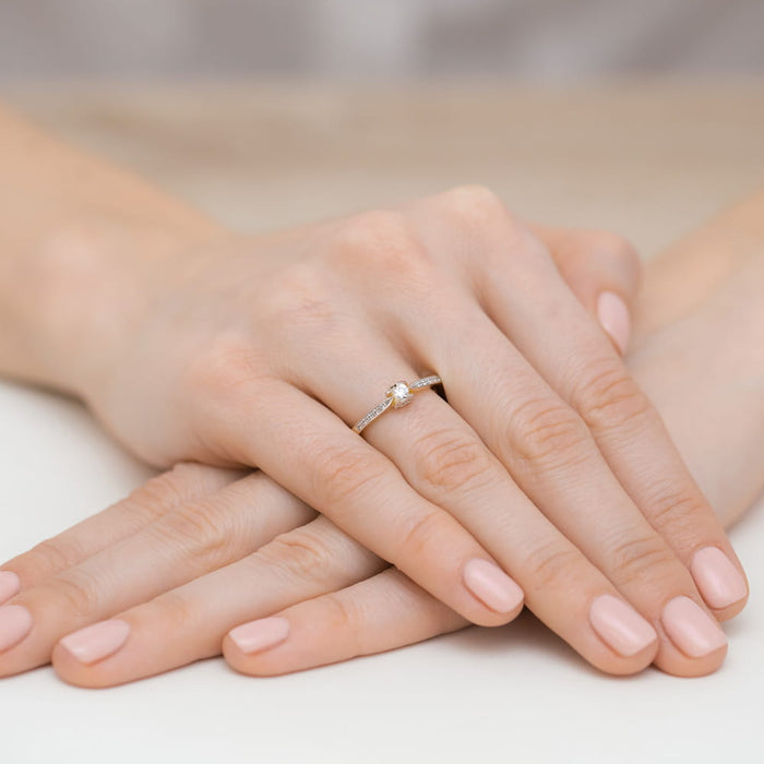 Inel Aur 14K W0435 Diamant Laborator 0.10ct