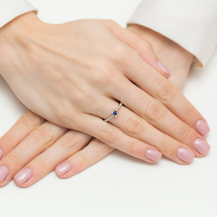 Inel Aur 14K W0435 Safir 0.15ct