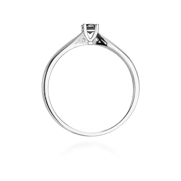 Inel Aur 14k cu Diamant Natural Negru Natural 0.12 ct