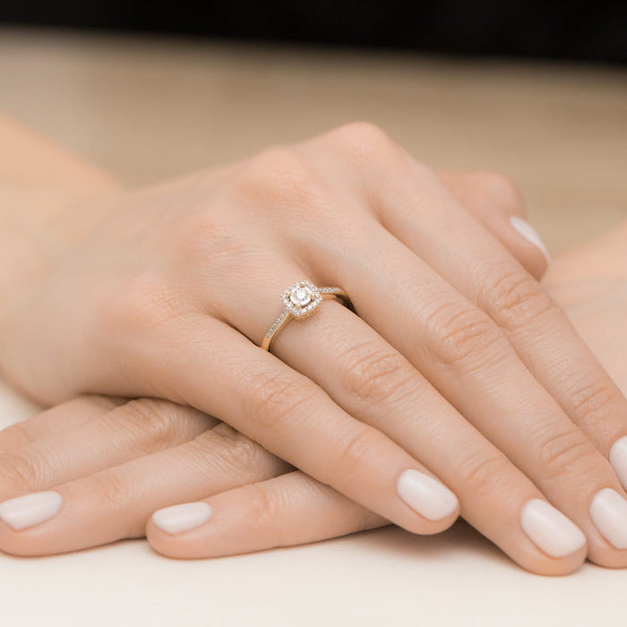 Inel Aur 14K W462 Diamant Cultivat 0.21ct