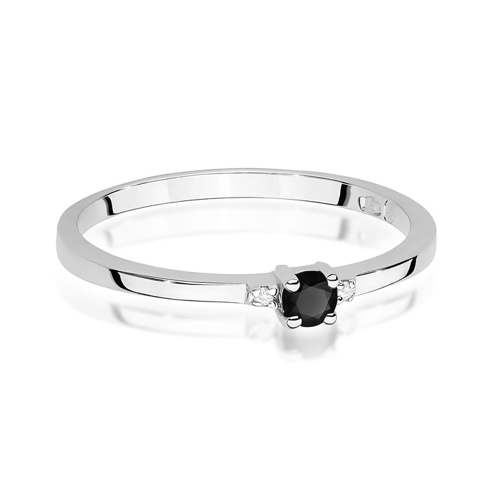 Inel Aur 14K W0464 Diamant Natural Negru 0.12ct