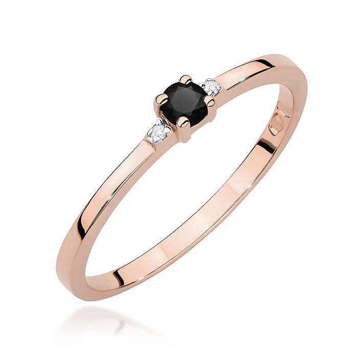 Inel Aur 14K W0464 Diamant Natural Negru 0.12ct