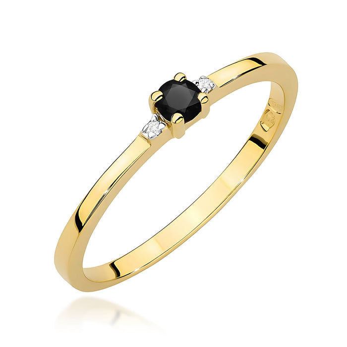 Inel Aur 14K W0464 Diamant Natural Negru 0.12ct
