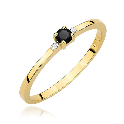 Inel Aur 14K W0464 Diamant Natural Negru 0.12ct