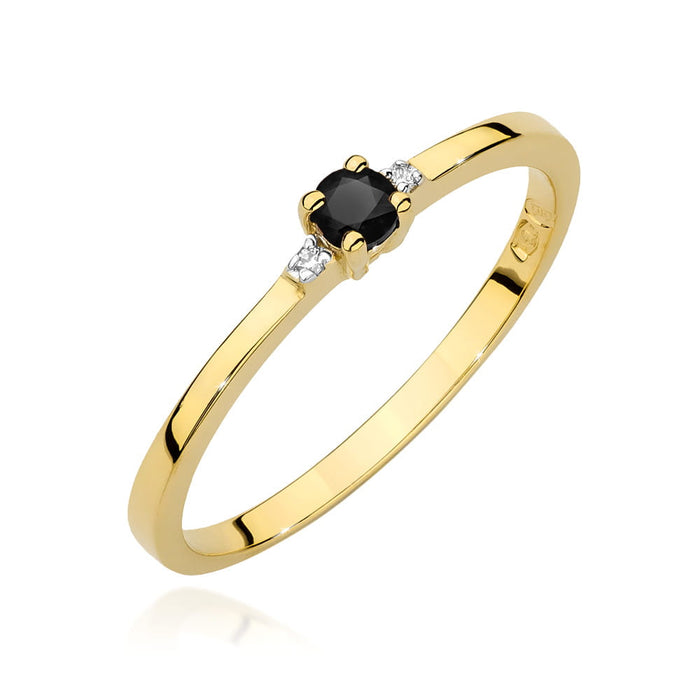Inel Aur 14K W0464 Diamant Negru 0.12ct