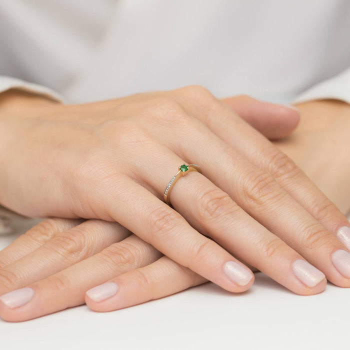 Inel Aur 14K W0465 Smarald 0.15ct