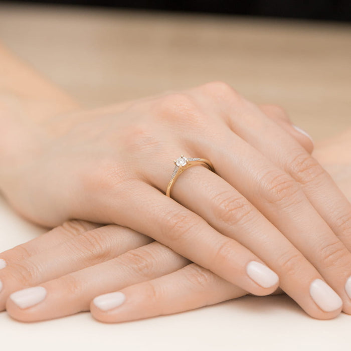 Inel Aur 14K W0466 Diamant 0.08ct