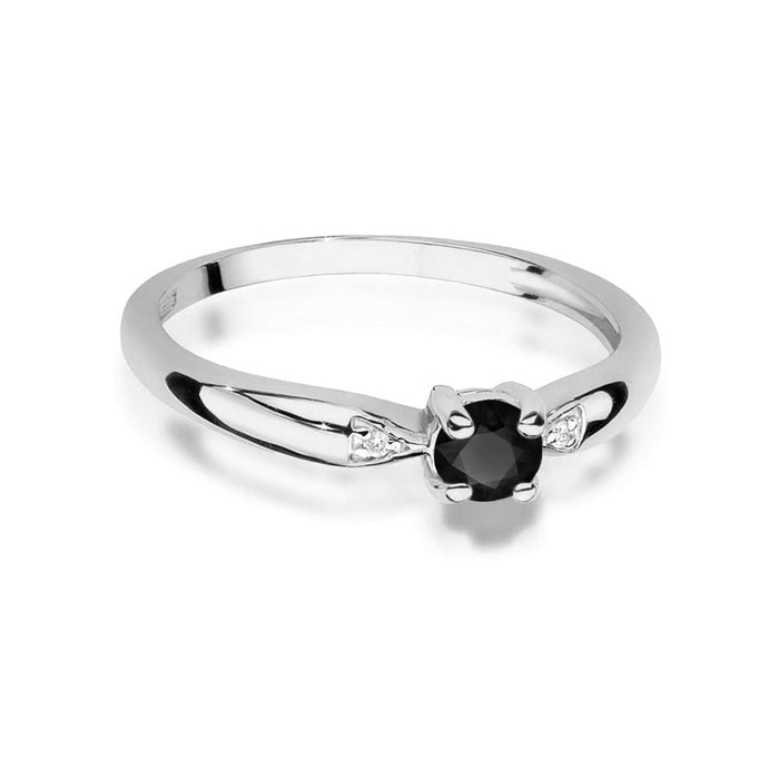 Inel Aur 14K W0469 Diamant Negru 0.12ct