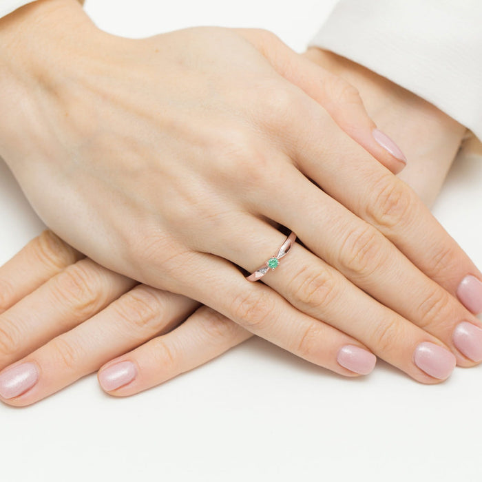 Inel Aur 14K W0469 Smarald 0.15ct