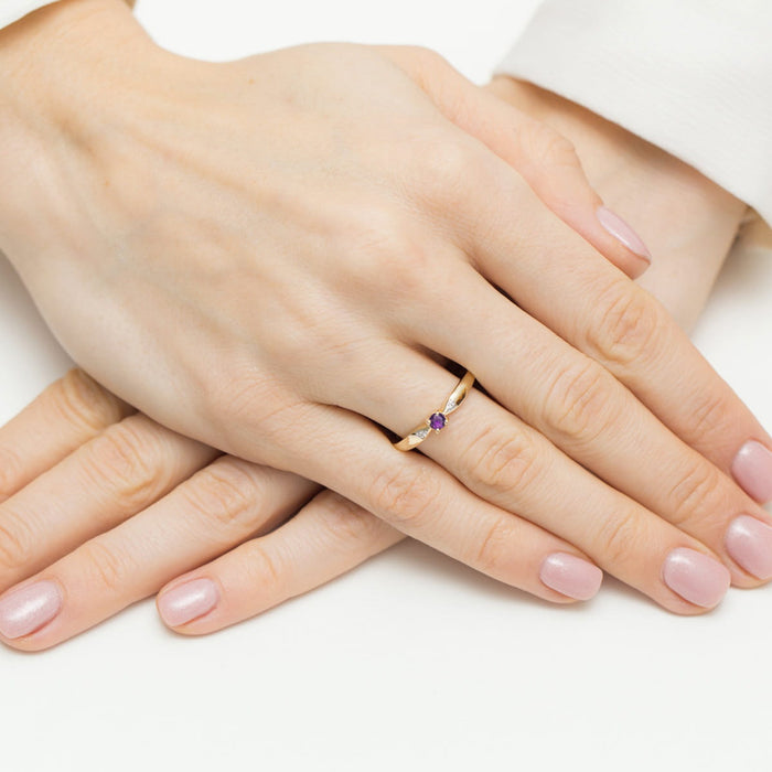 Inel Aur 14K W0469 Ametist 0.10ct