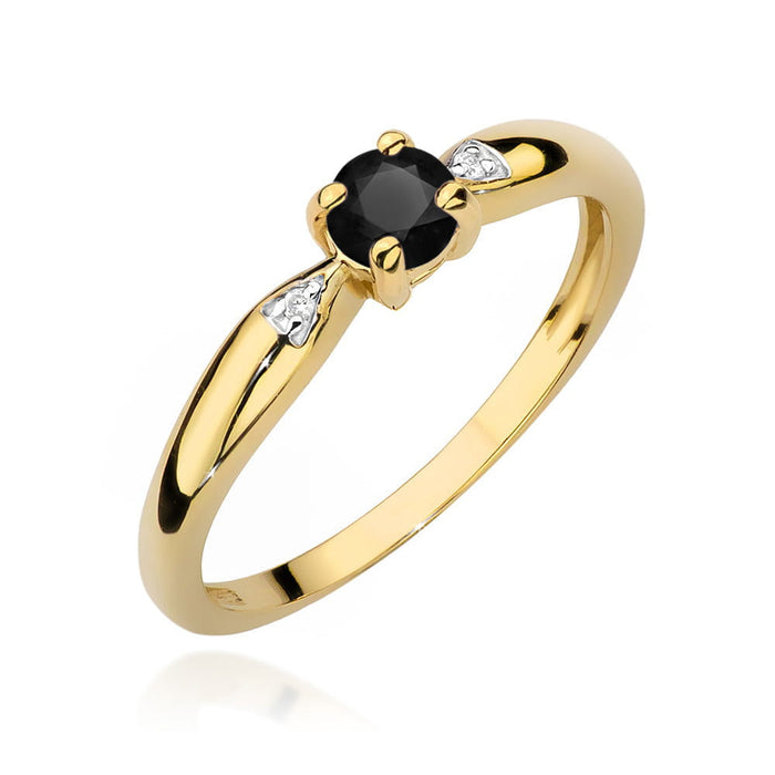 Inel Aur 14K W0469 Diamant Negru 0.12ct