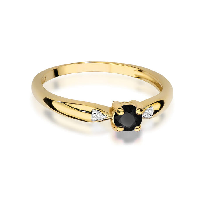 Inel Aur 14K W0469 Diamant Negru 0.12ct