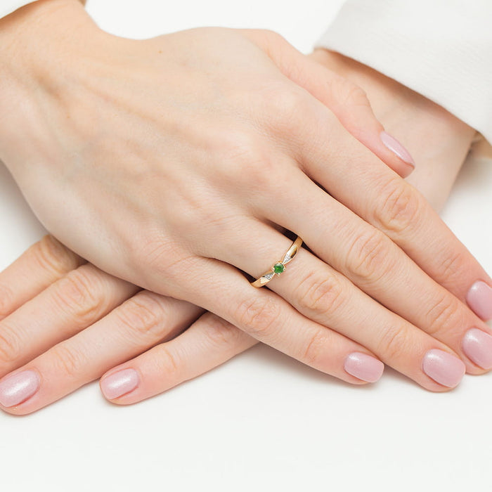 Inel Aur 14K W0469 Smarald 0.15ct