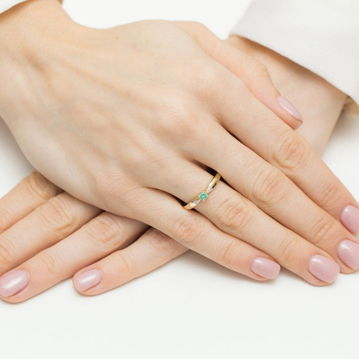 Inel Aur 14K W0469 Smarald 0.15ct