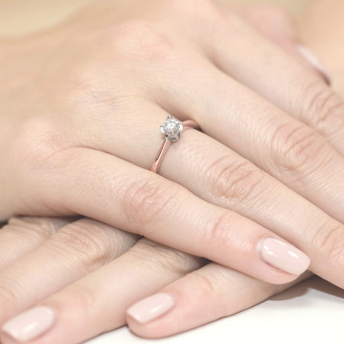 Inel Aur 14K cu Diamant Natural 0.10 ct