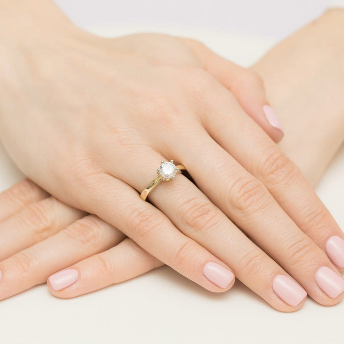 Inel Aur 14K W482 Diamant Cultivat 1.00ct