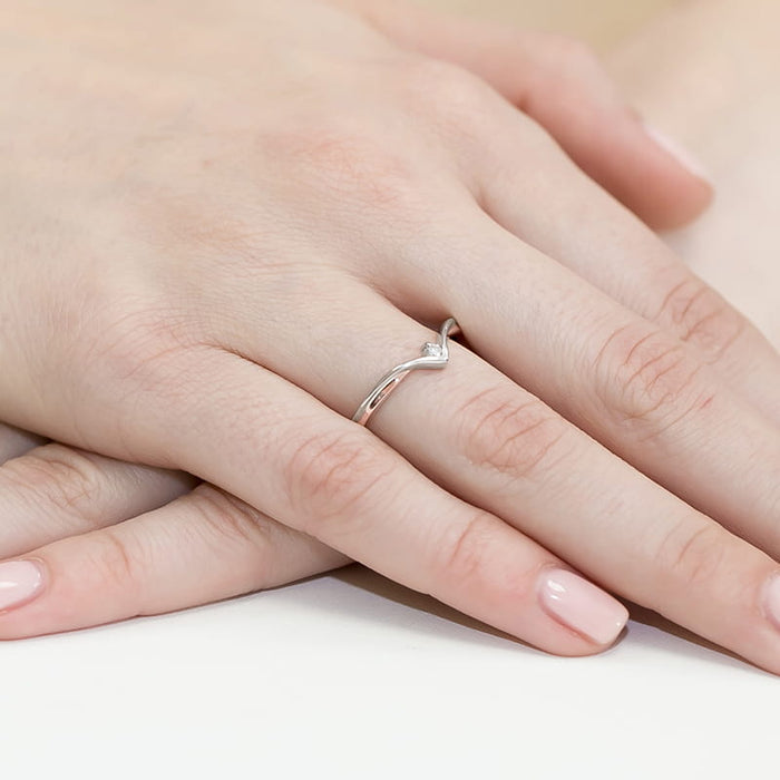 Inel Aur 14K cu Diamant Natural 0.04 ct