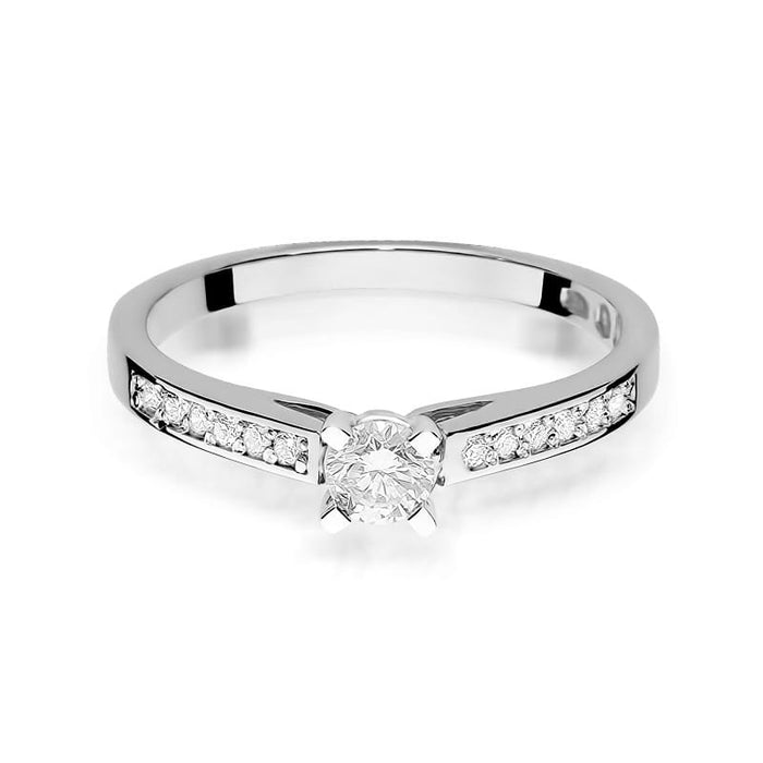 Inel Aur 14k cu Diamante 0,36 ct - Alb