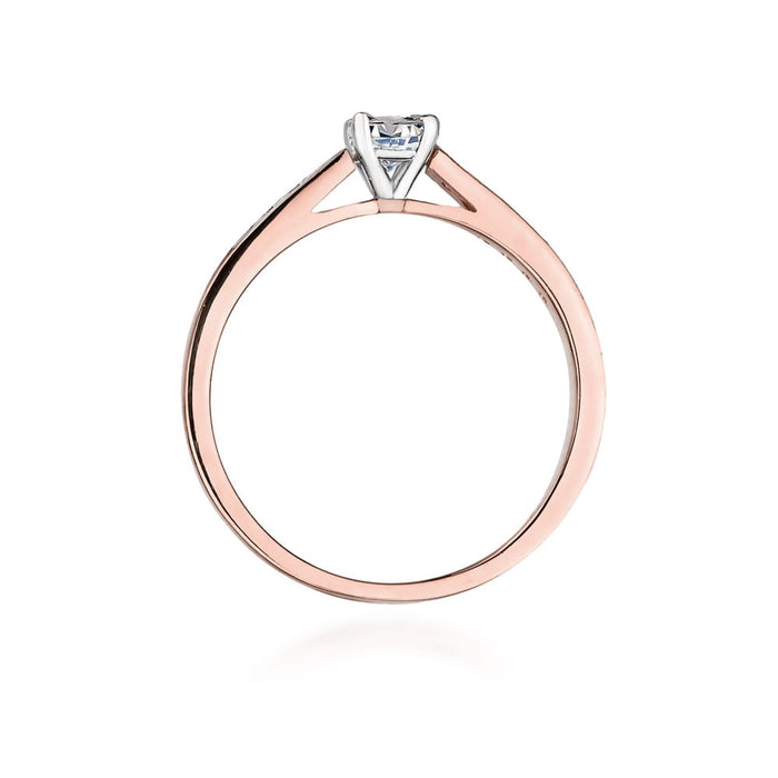 Inel Aur 14k cu Diamante 0,36 ct - Roz