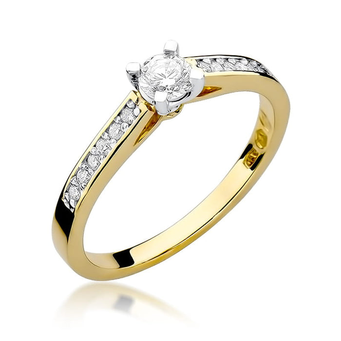 Inel Aur 14k cu Diamante 0,36 ct - Galben