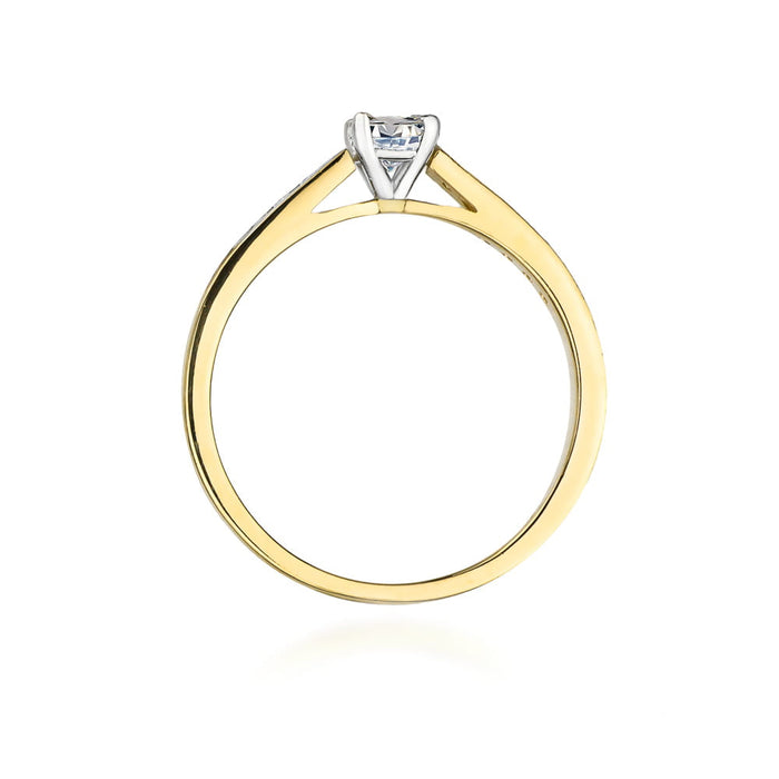 Inel Aur 14k cu Diamante 0,36 ct - Galben