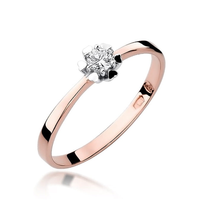 Inel Aur 14K cu Diamant Natural 0.10 ct