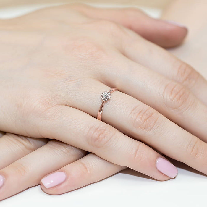 Inel Aur 14K cu Diamant Natural 0.10 ct