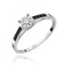 Inel Aur 14K cu Diamant 0.04 ct si Diamante Naturale Negre 0.04 ct