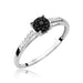 Inel Aur 14K cu Diamant Negru 0.04 ct si Diamante Naturale Incolore 0.04 ct