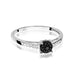 Inel Aur 14K cu Diamant Negru 0.04 ct si Diamante Naturale Incolore 0.04 ct
