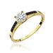 Inel Aur 14K cu Diamant 0.04 ct si Diamante Naturale Negre 0.04 ct