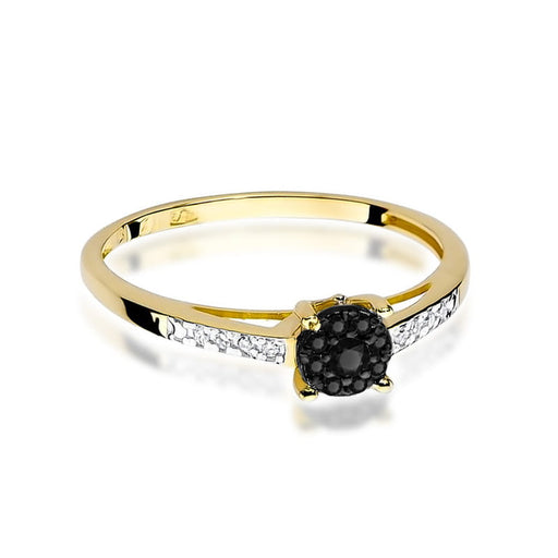 Inel Aur 14K cu Diamante Naturale Albe si Negre 0.12 ct